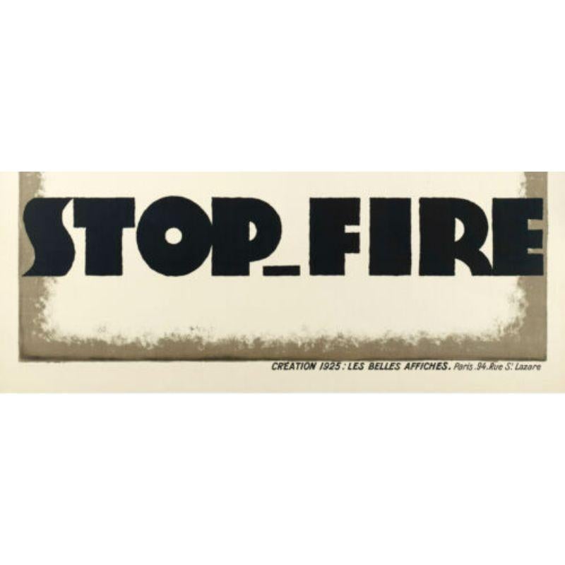 French Charles Loupot, Original Art Deco Car Poster, Stop-Fire, Automobile, 1925 For Sale