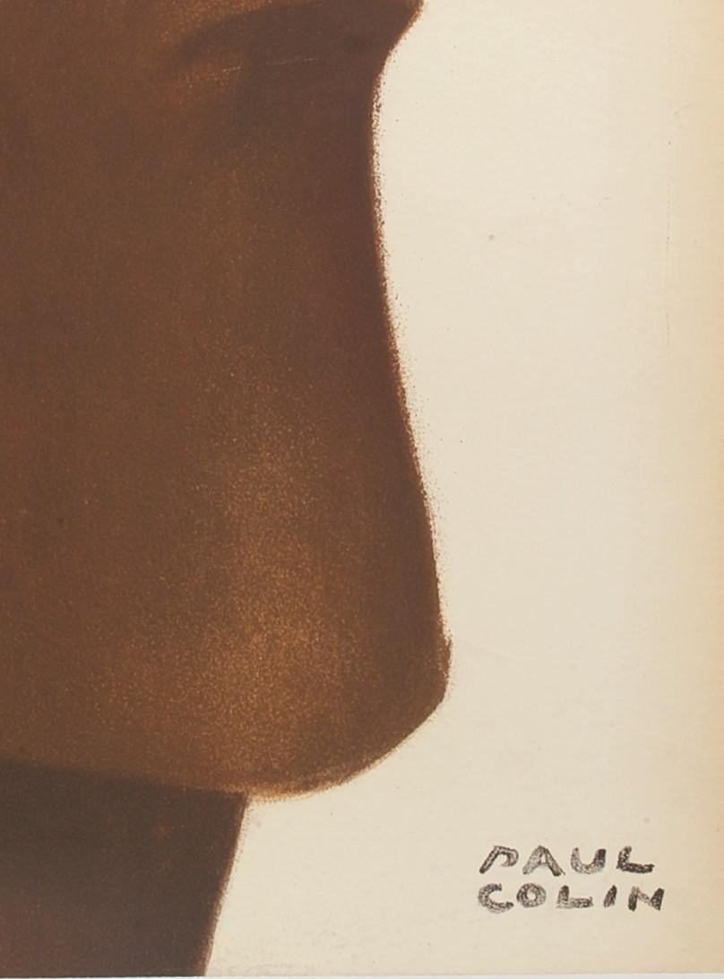Original Art-Déco-Poster von Paul Colin, afrikanische ozeanische Kunst, Punu-Maske, Moai, 1930 (Französisch) im Angebot