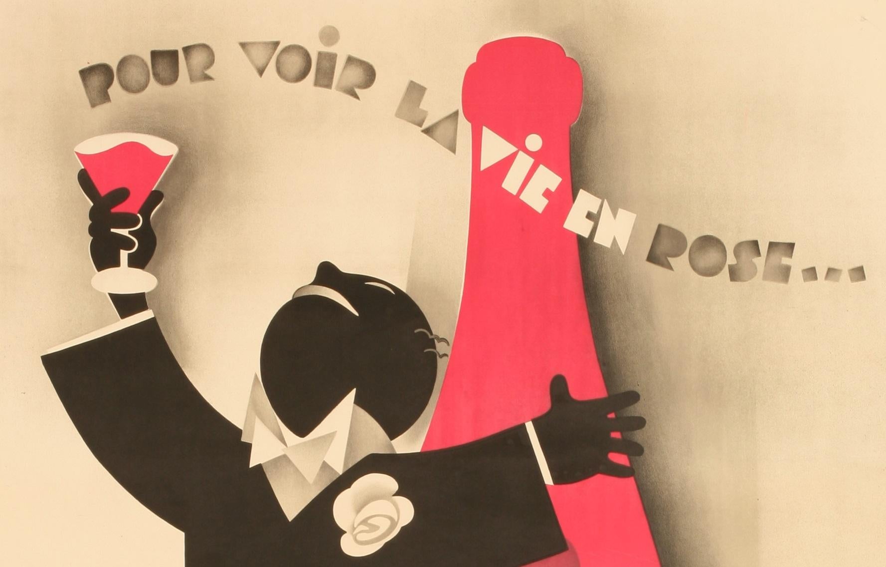 Poster originale Art Deco, Leon Dupin, Chateau Roubaud, Vino, Nîmes, Francia, 1931 In condizioni buone in vendita a SAINT-OUEN-SUR-SEINE, FR