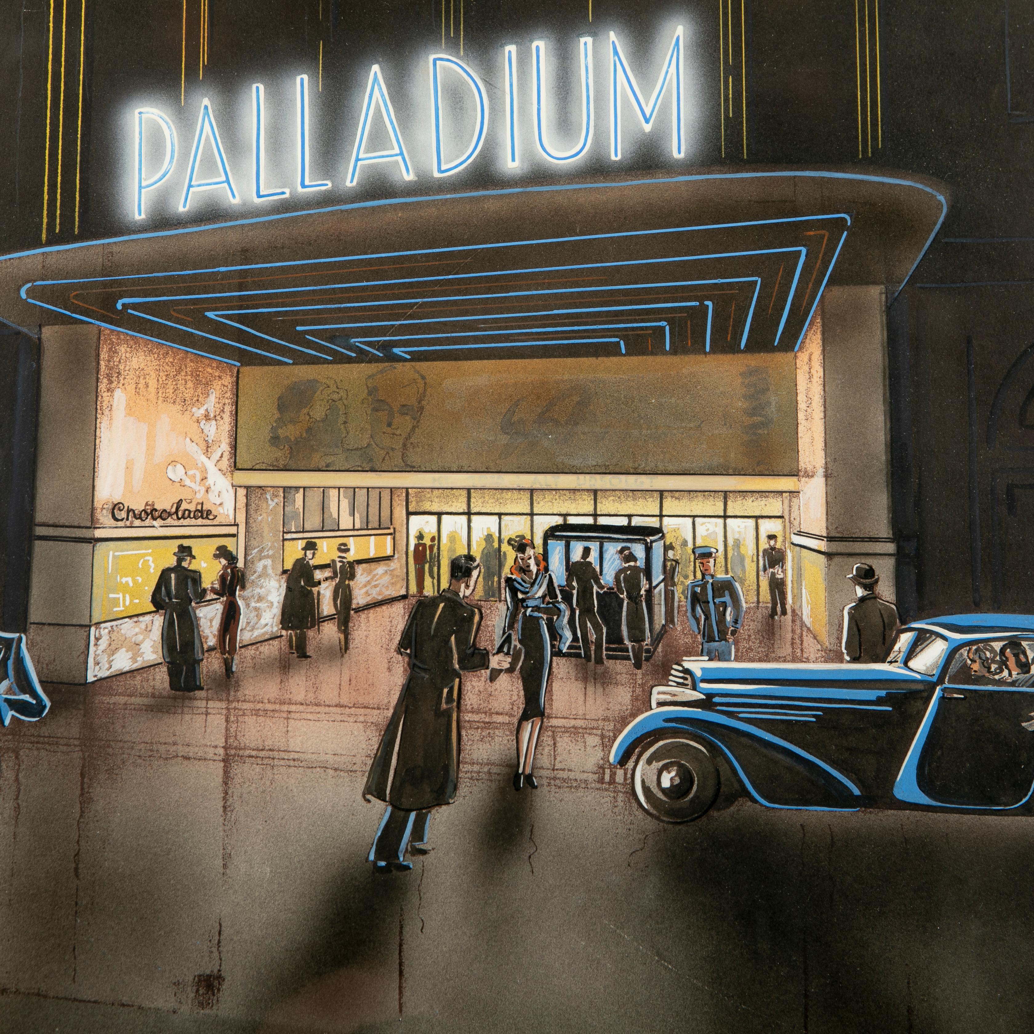 Original Art Deco Poster of the Palladium Cinema by Svend Koppel For Sale 2