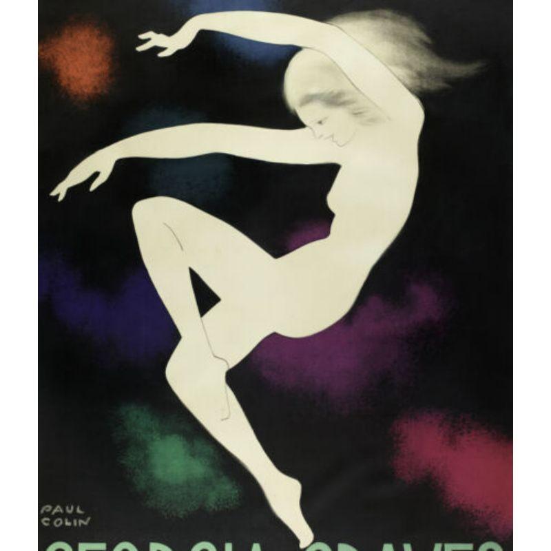 French Paul Colin Original Art Deco Poster Georgia Graves Folies Bergeres Ballet, 1928