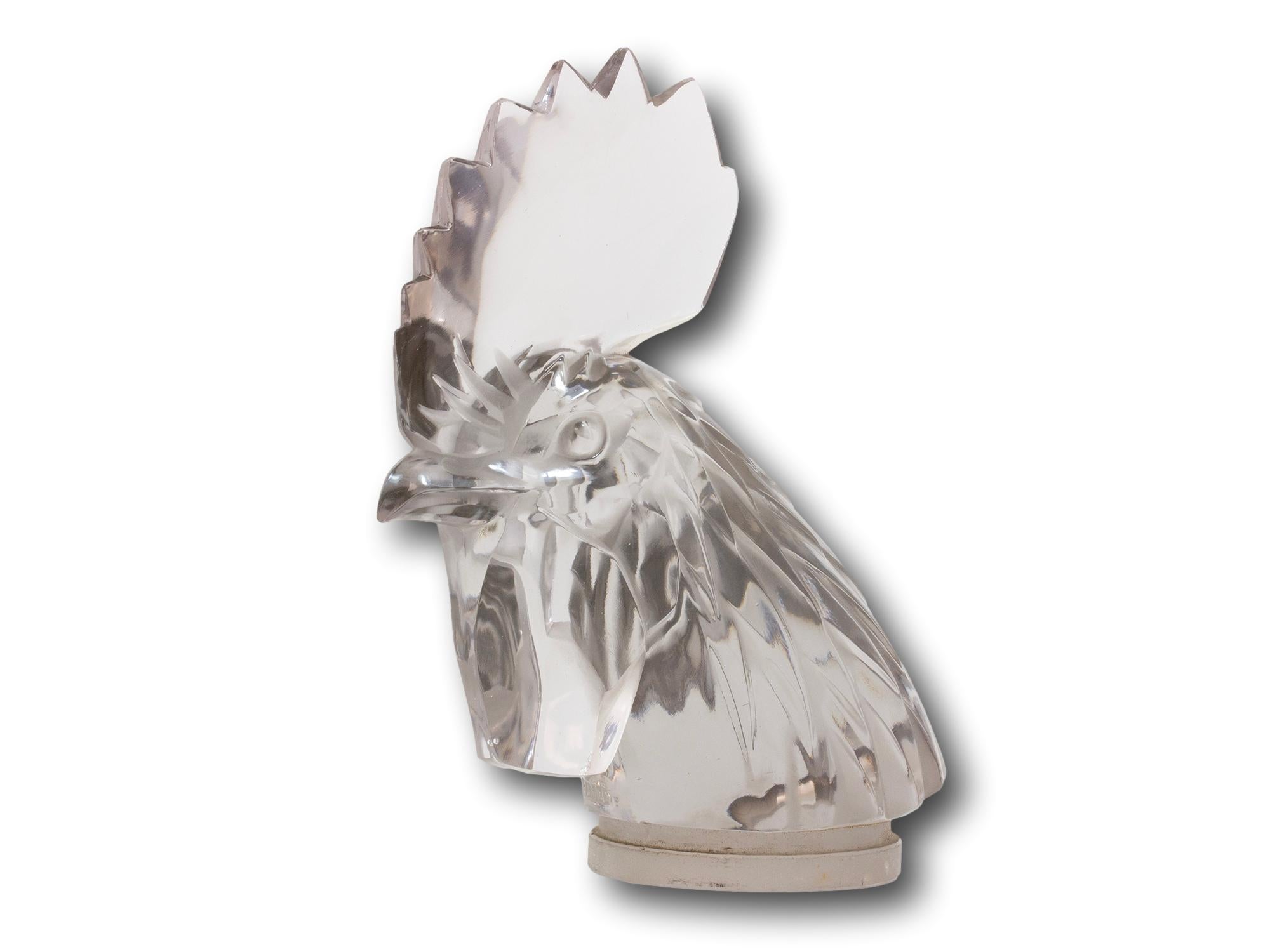 Art Déco Mascotte per auto originale Art Deco Rene Lalique Tete De Coq (testa di gallo)