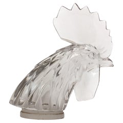 Mascotte per auto originale Art Deco Rene Lalique Tete De Coq (testa di gallo)