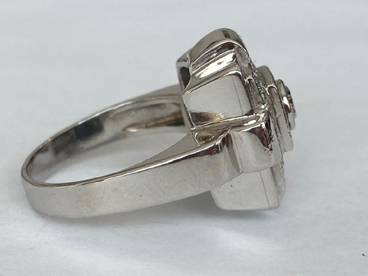 Original Art Deco Ring with Diamonds Approx 0, 40 Ct For Sale 1
