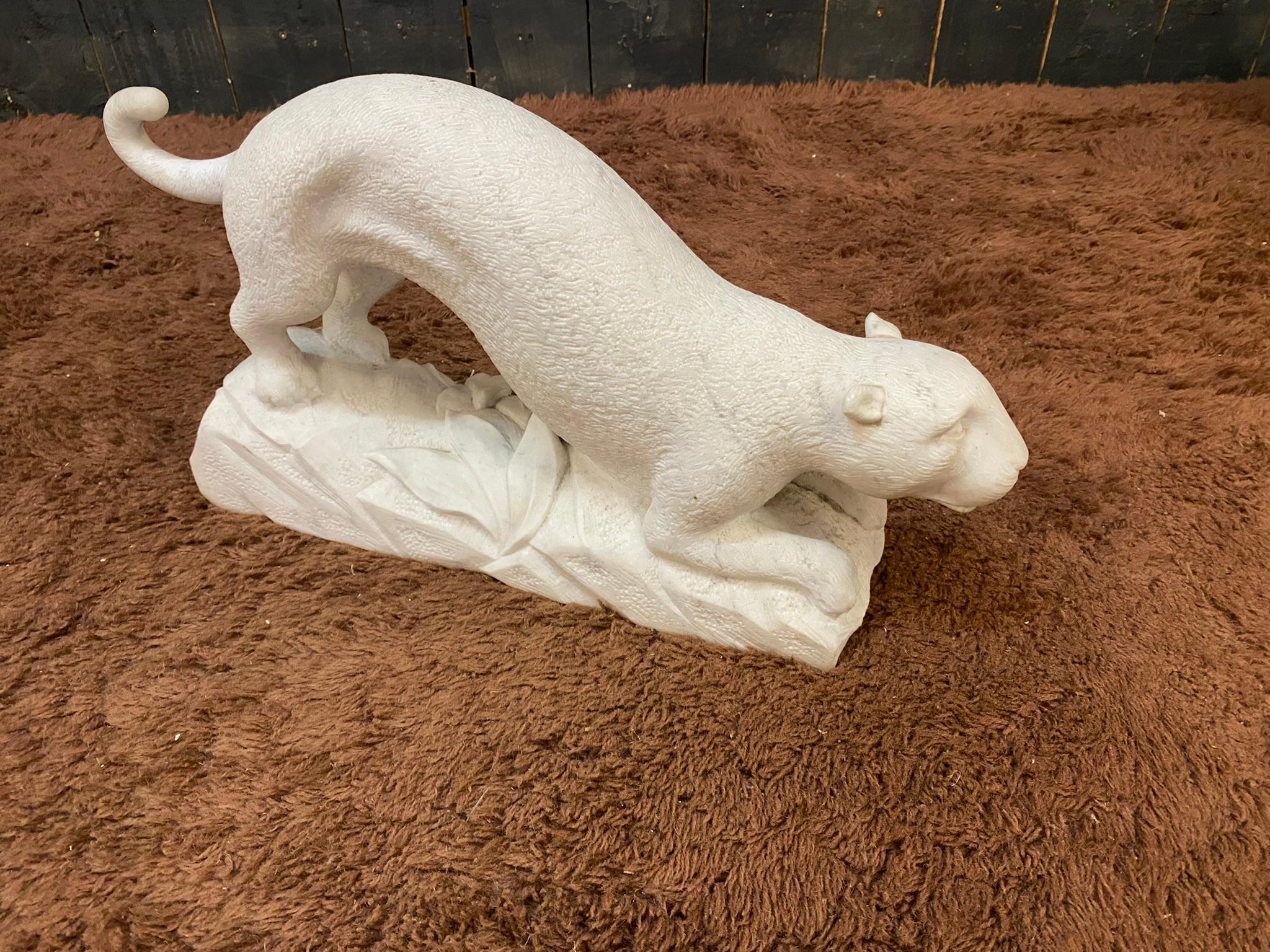 Original Art Deco marble sculpture circa 1930;
Direct carving
the tail has been glued back on, visible repair