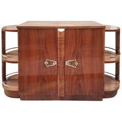 Original Art Deco Side or Drinks Cabinet in Walnut Veneers