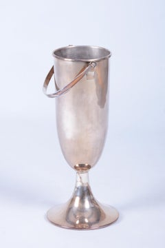 Original Art Deco Standing Champagne Cooler, Silver-Plated Metal, France, 1920s