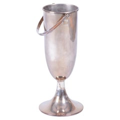 Original Art Deco Standing Champagne Cooler, Silver-Plated Metal, France, 1920s