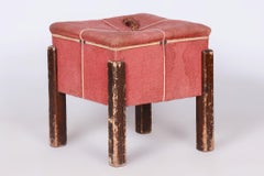 Original-Art-Déco-Hocker, Beeche, gut erhaltener Zustand, Tschechien, 1920er Jahre