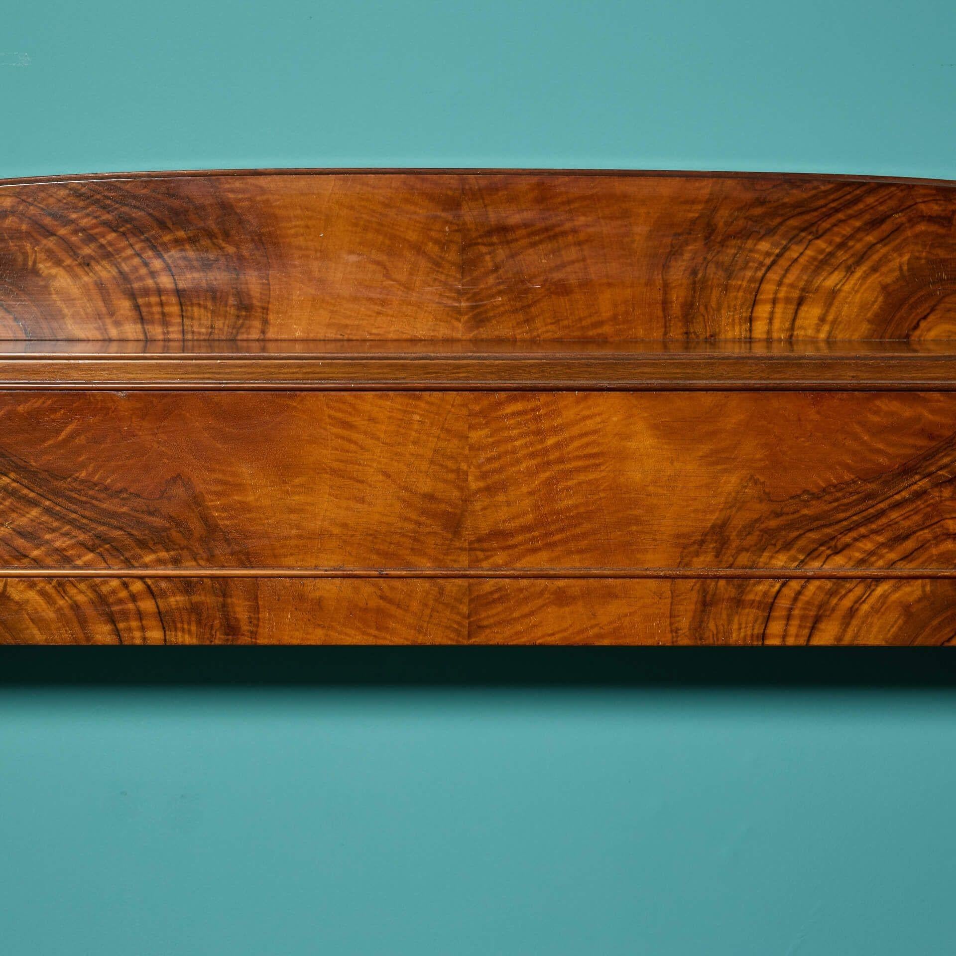 Hand-Crafted Original Art Deco Style Walnut Fire Mantel For Sale