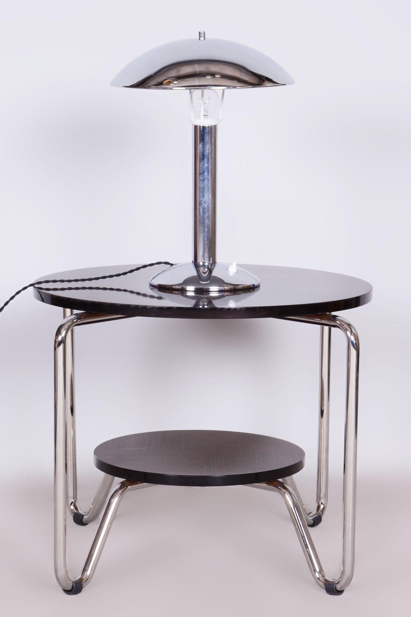 Lampada da tavolo Art Deco originale, cromo, nuova elettrificazione, ceca, anni '30 in vendita 1