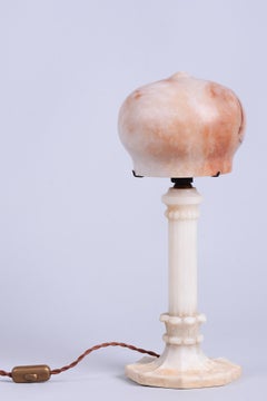 Original Art Deco Table Lamp, Marble, Alabaster, France, 1920s