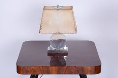 Original Art Deco Table Lamp, Parchment Shade, New Electrification, Czech, 1920s