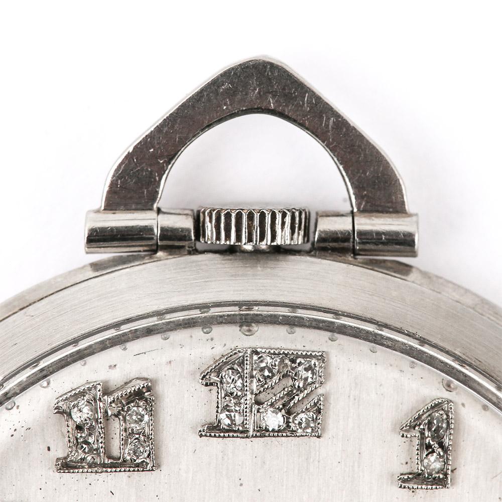 Round Cut Art Deco Tiffany & Co. Platinum and Diamond Pocket Watch, circa 1930