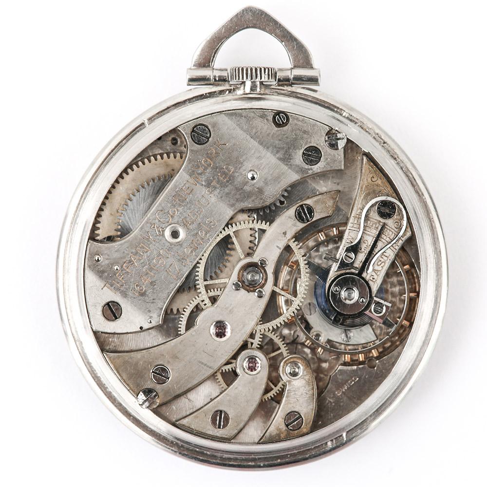 Art Deco Tiffany & Co. Platinum and Diamond Pocket Watch, circa 1930 3