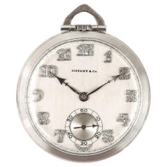 Art Deco Tiffany & Co. Platin und Diamant Taschenuhr:: um 1930