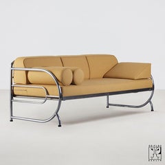 Original Art Deco tubular steel streamline sofa cushion Design by ZEITLOS-BERLIN