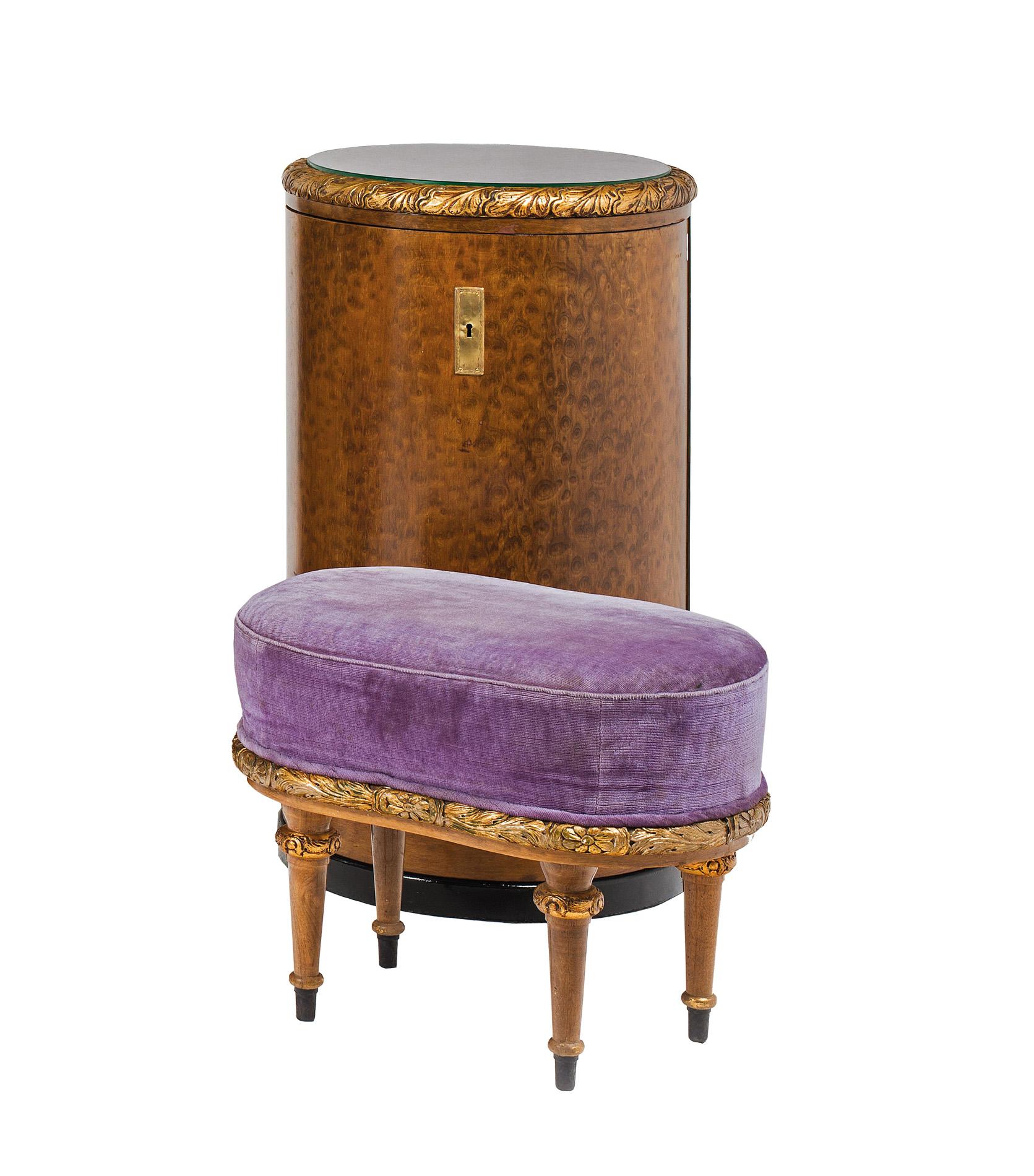 Wood Original Art Deco Vanity Set/Ensemble, 1930-1940, European Bird's-Eye Maple For Sale