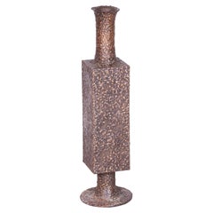 Vintage Original Art Deco Vase, Metal, Cleaned Surface, Czech, 1930s