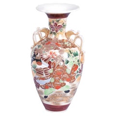 Original Art Deco Vase, Moriage Technique, Glazed Ceramics, Japan, 1910s
