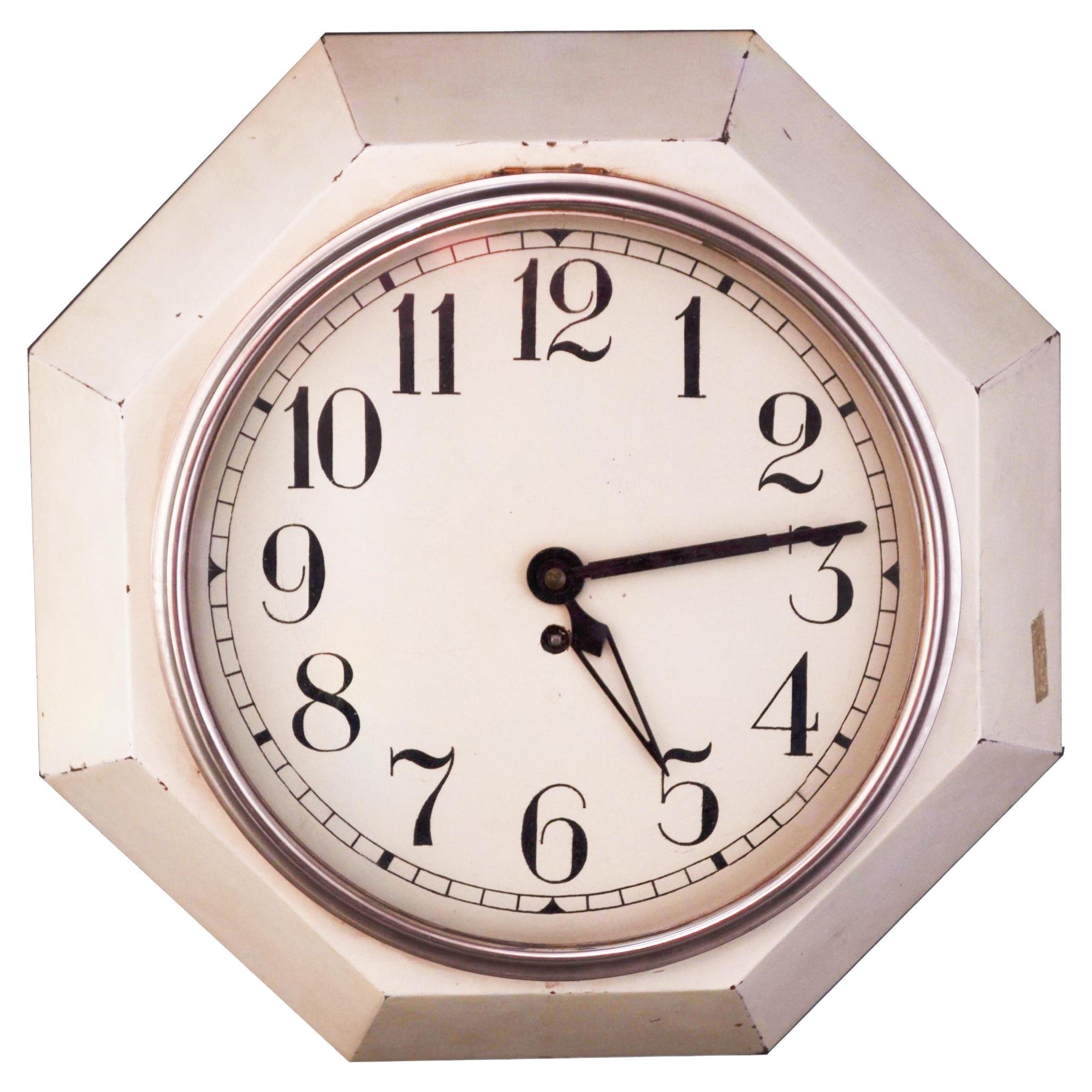 Original Art Deco Wall Clock by Adolf Loos Early 20th Century, Functioning For Sale