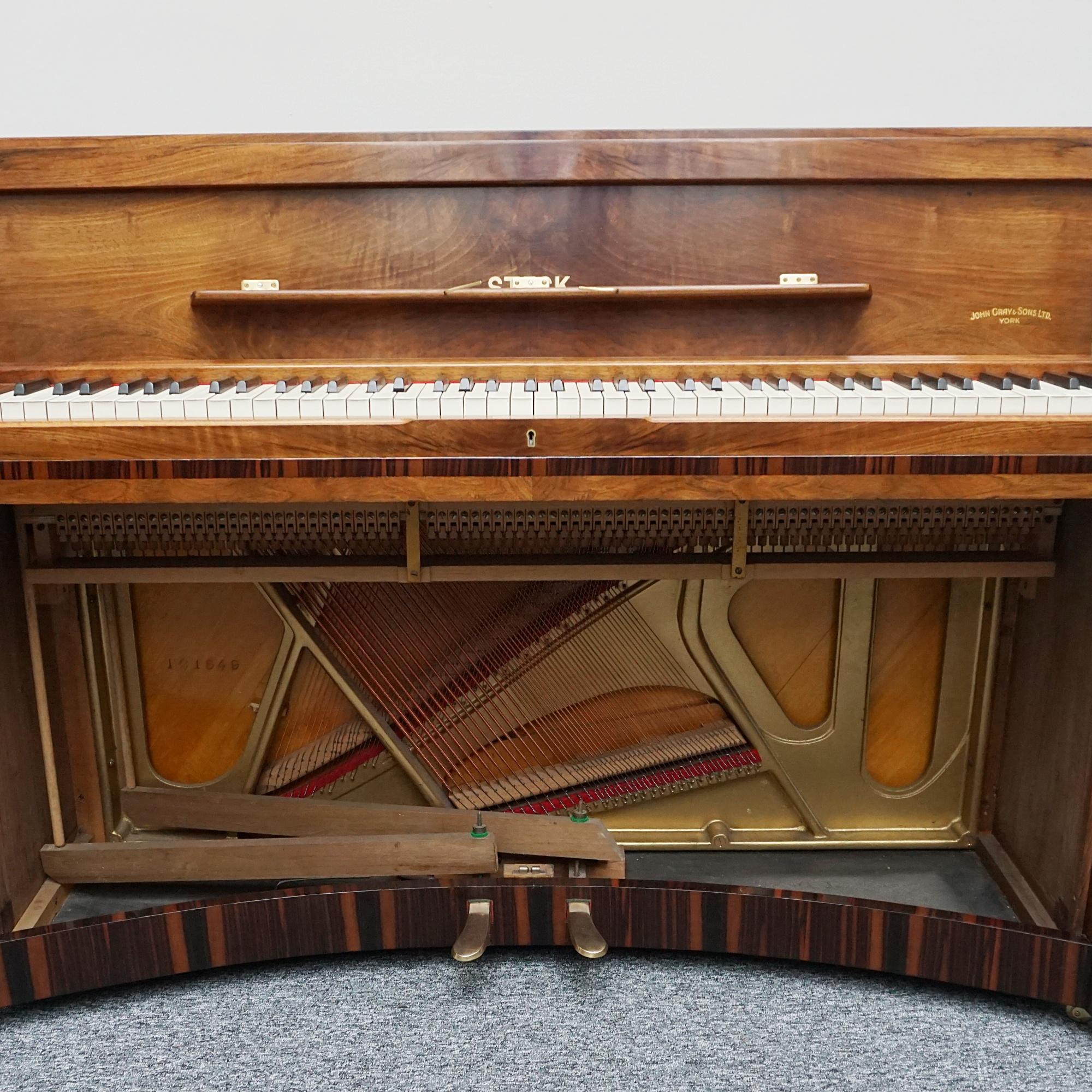 Original Art Deco Walnut and Macassar Ebony Upright 'Mini Piano'  2