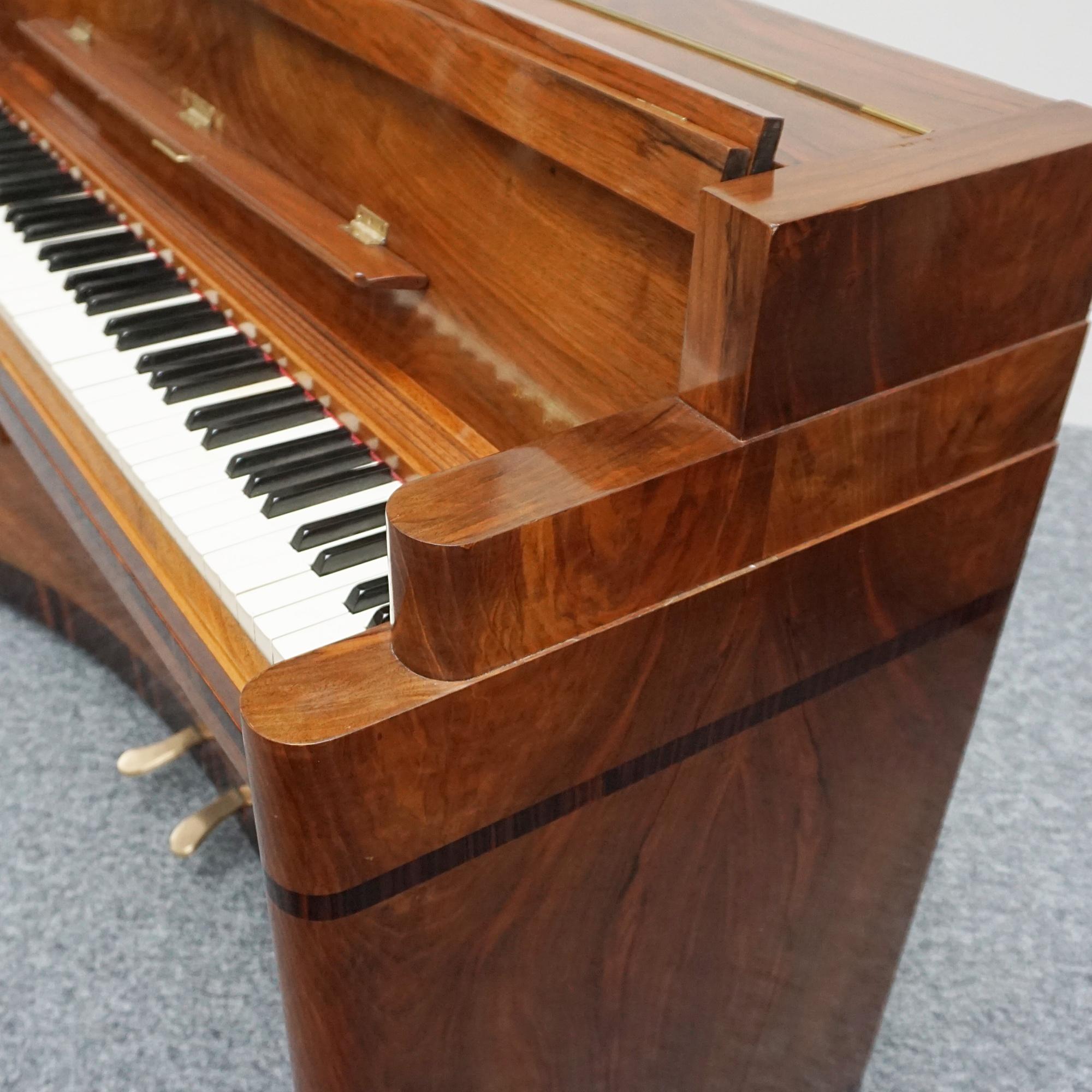 Original Art Deco Walnut and Macassar Ebony Upright 'Mini Piano'  6