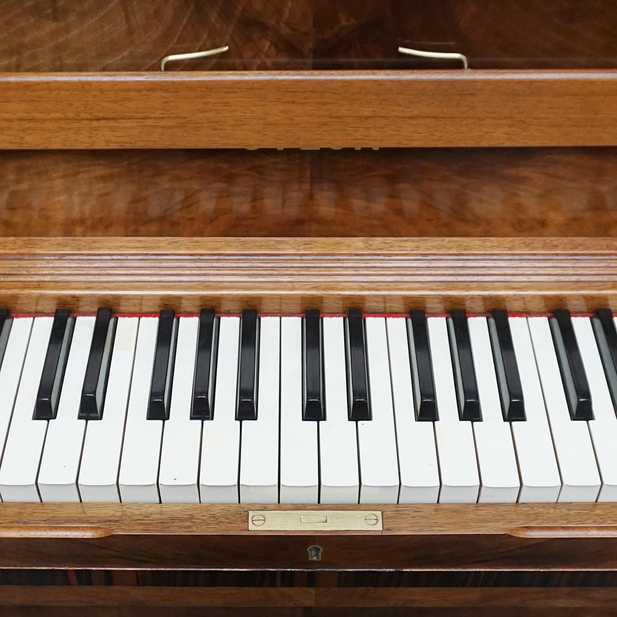 Original Art Deco Walnut and Macassar Ebony Upright 'Mini Piano'  In Good Condition In Forest Row, East Sussex