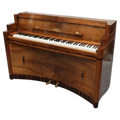 Original Art Deco Walnut and Macassar Ebony Upright 'Mini Piano' 