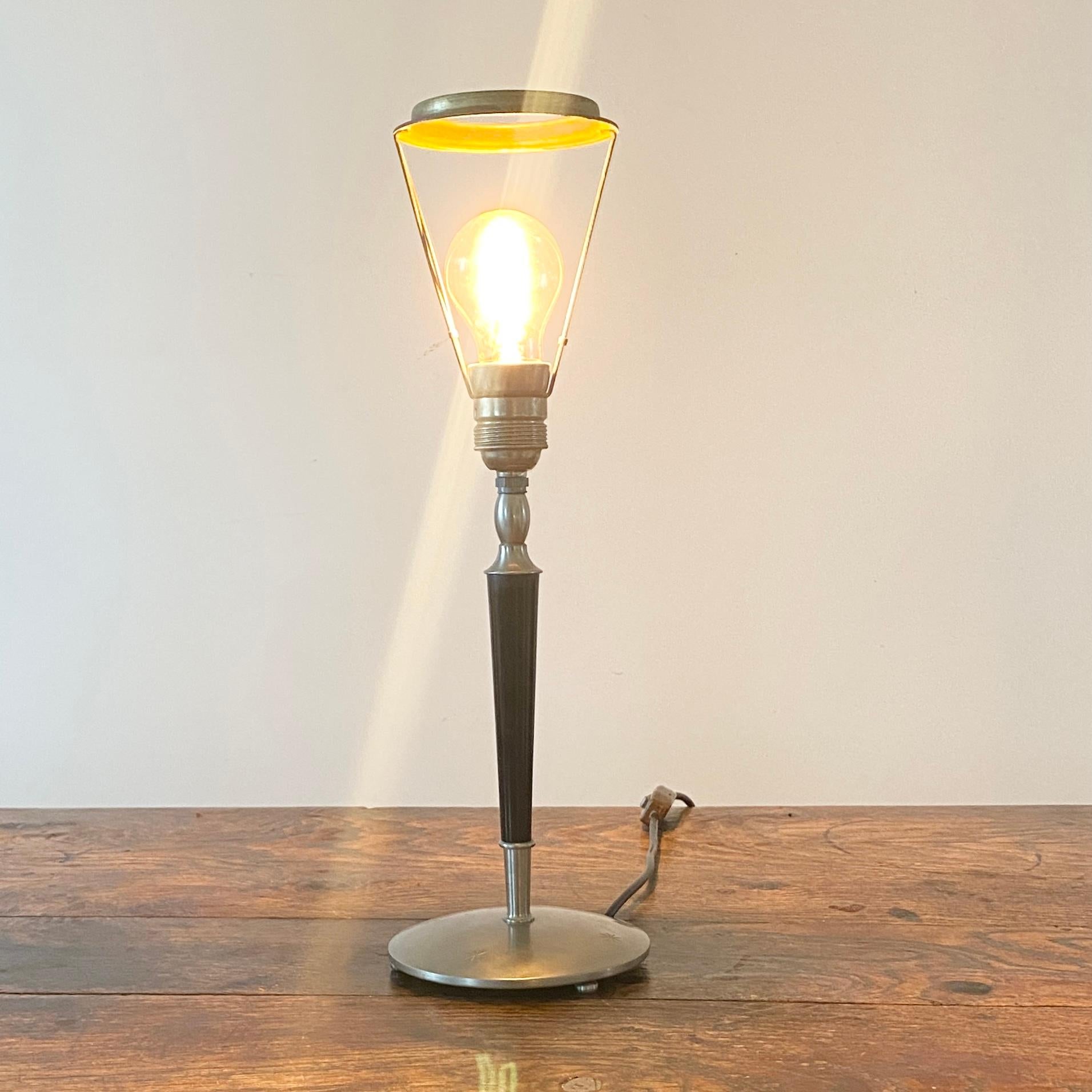 Lampe de table originale Art Déco Zenith en étain et ébène, Allemagne début du 20ème siècle en vente 5