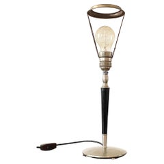 Lampe de table originale Art Déco Zenith en étain et ébène, Allemagne début du 20ème siècle