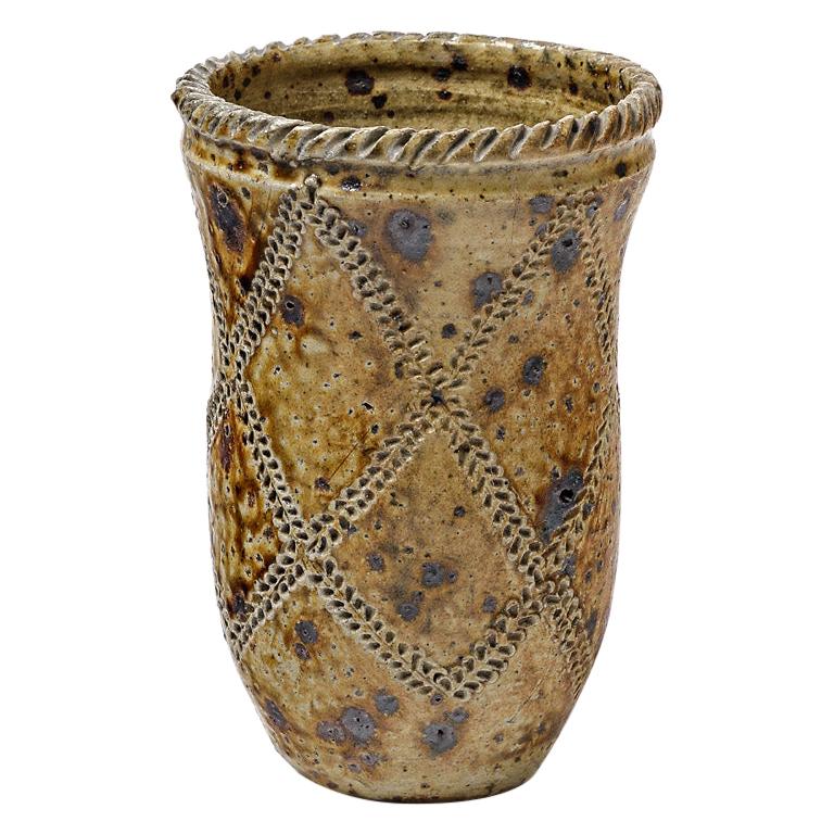 Original Art Decorative Brown Ceramic Vase by Jean & Jacqueline Lerat La Borne