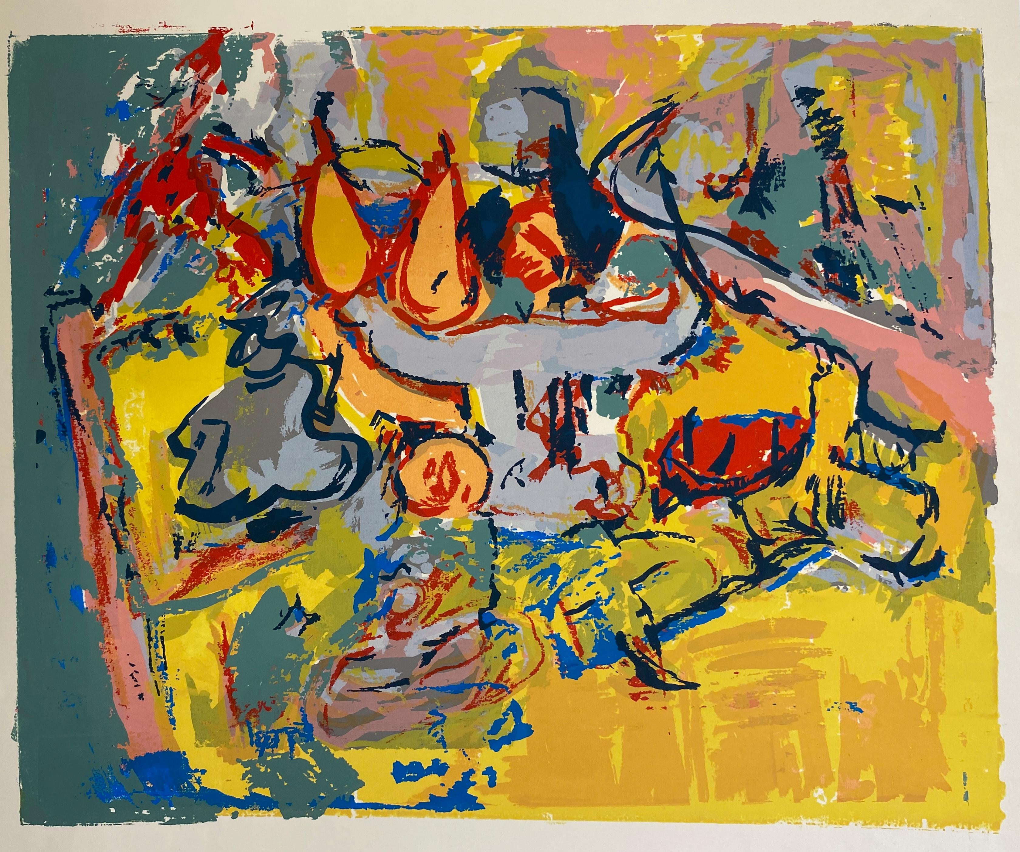 20th Century Original Abstract Art Exhibition Poster, French Poster Paris France For Sale