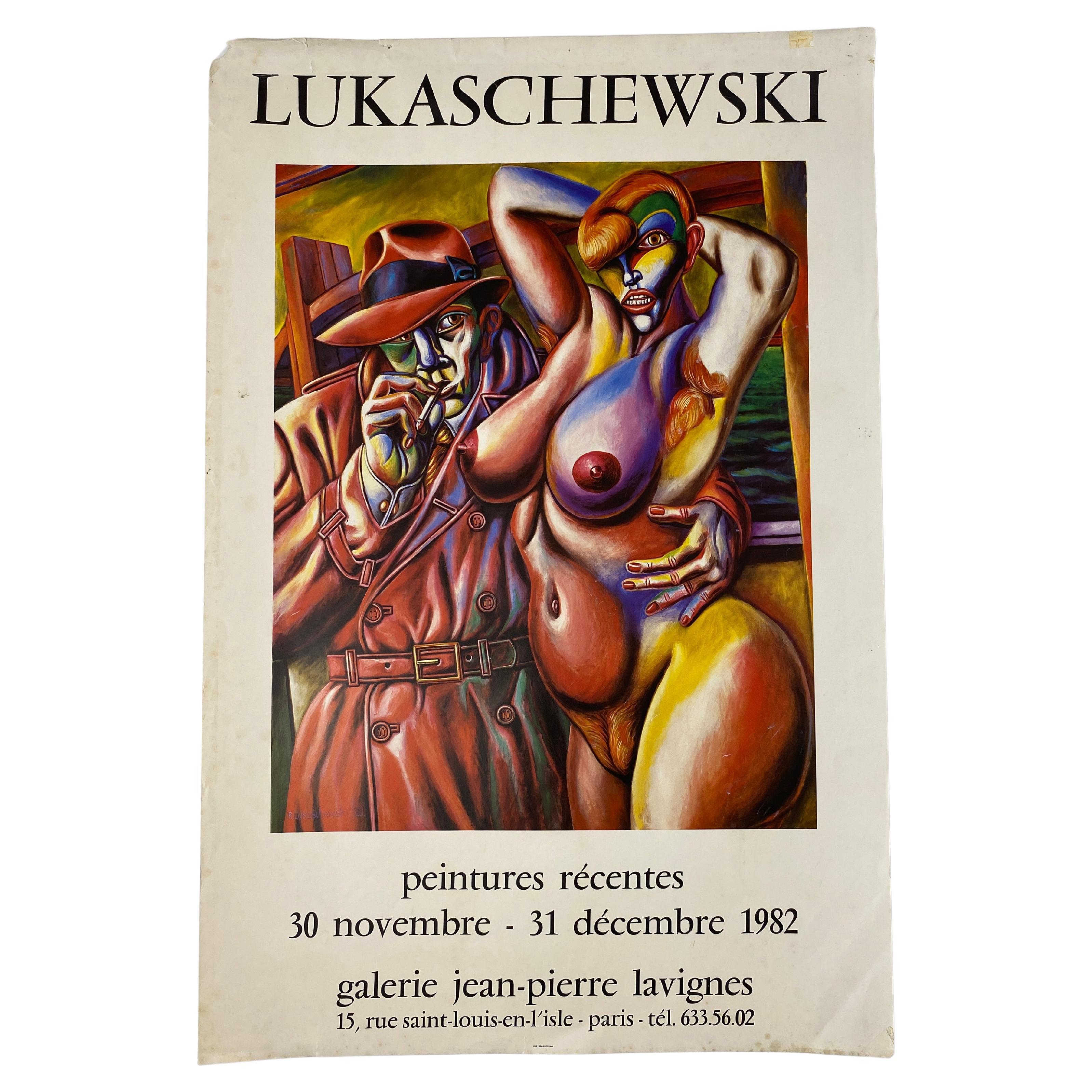 Affiche d'exposition d'art originale de la Galerie Jean Pierre Lavignes, Paris France