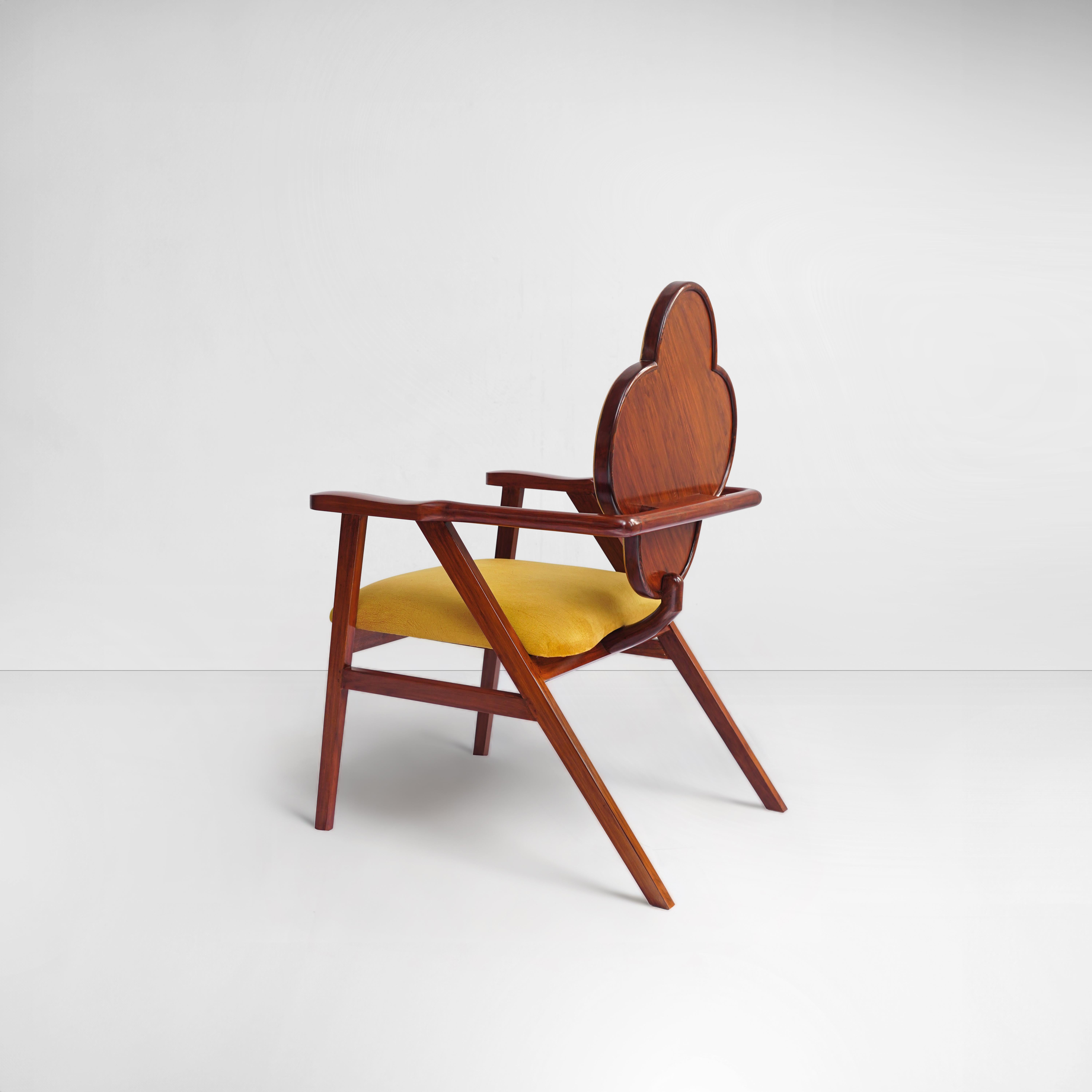 Original Art nouveau, kühn, einzigartig, Stuhl aus Nussbaum, Messing, Schilfrohr, Samt (21. Jahrhundert und zeitgenössisch) im Angebot