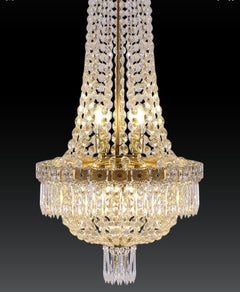 Original Art Nouveau Chandelier Empire Style Austrian Mastercraft from 1920