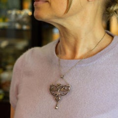 Jugendstil-Diamant-Brosche/Halskette