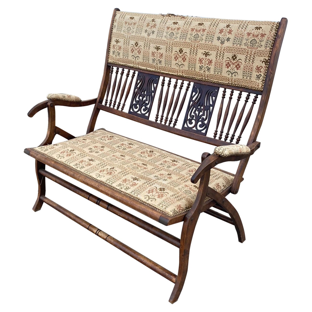 Banc pliant d'origine Art Nouveau, vers 1900