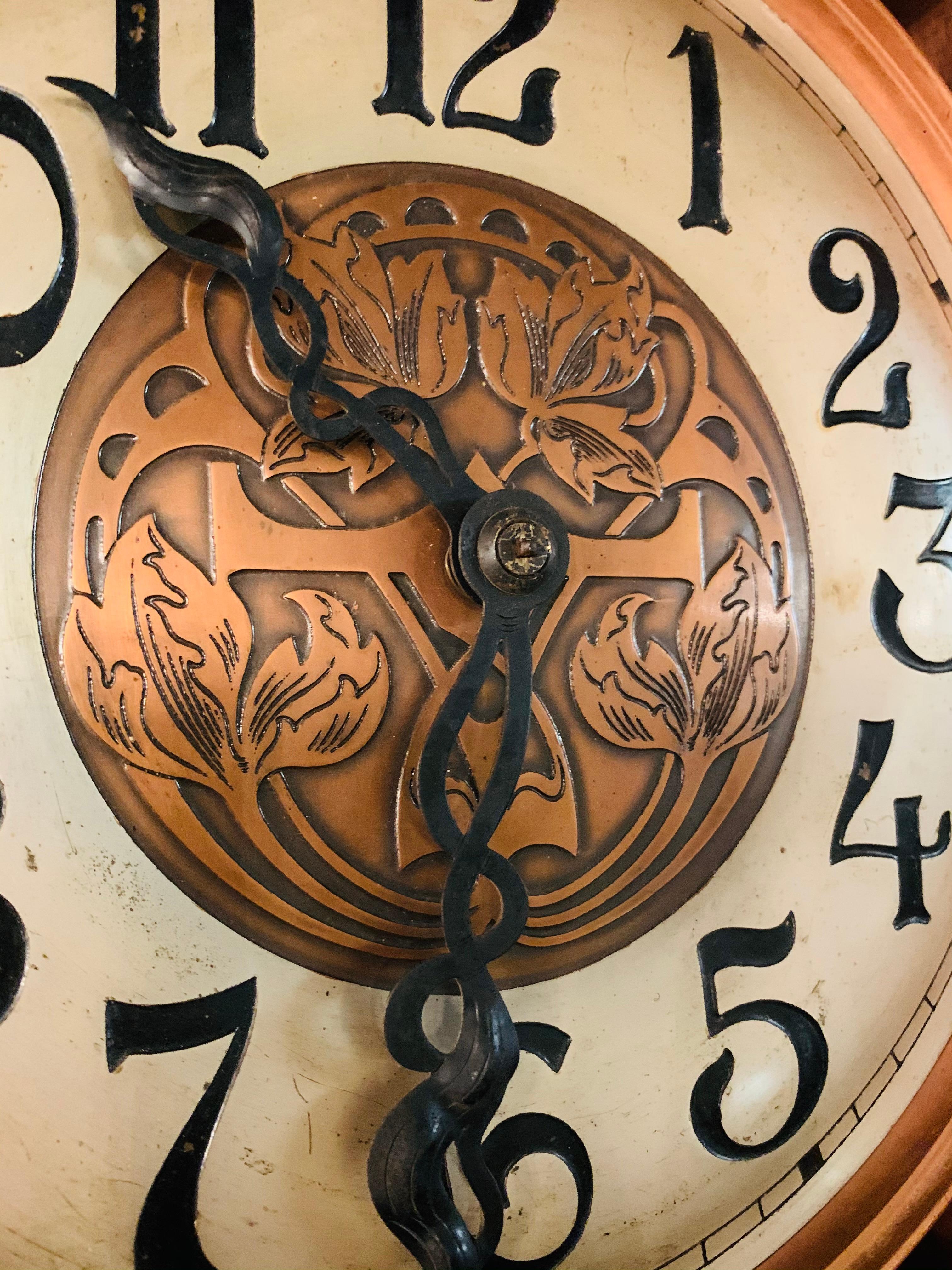 Original Art Nouveau Grandfather Clock Watchmaker by Furtwängler and Sons 3