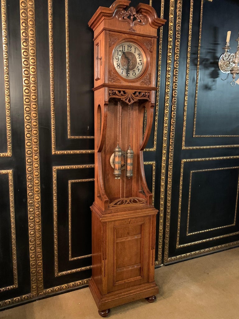 Original Art Nouveau Grandfather Clock Watchmaker by Furtwängler and