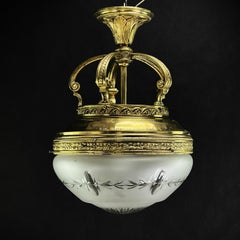 Original Jugendstil Hängelampe Schöne Deckenlampe, 1910er Jahre
