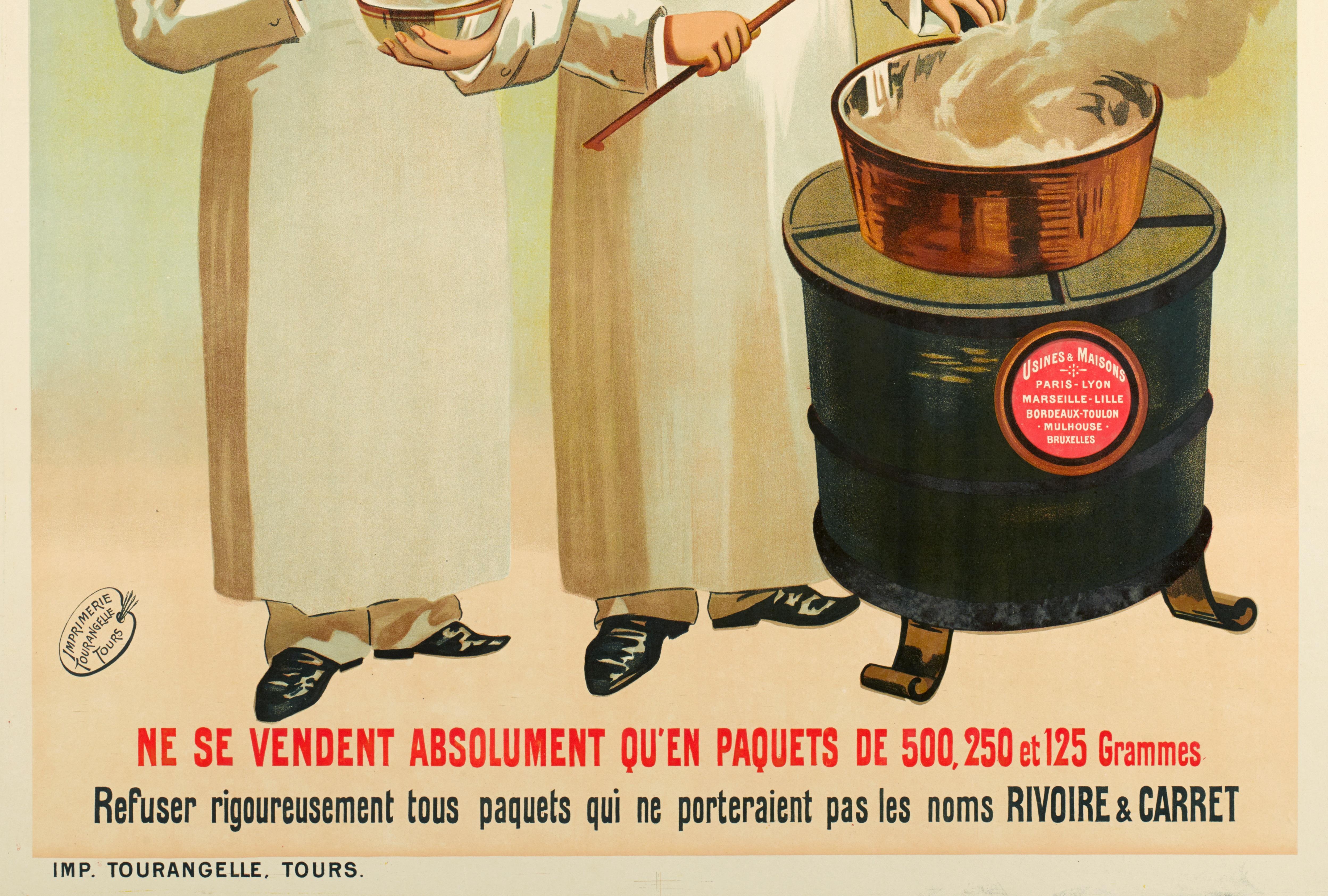 French Original Art Nouveau Poster, Macaroni Vermicelle Rivoire et Carret, Pasta, 1900 For Sale