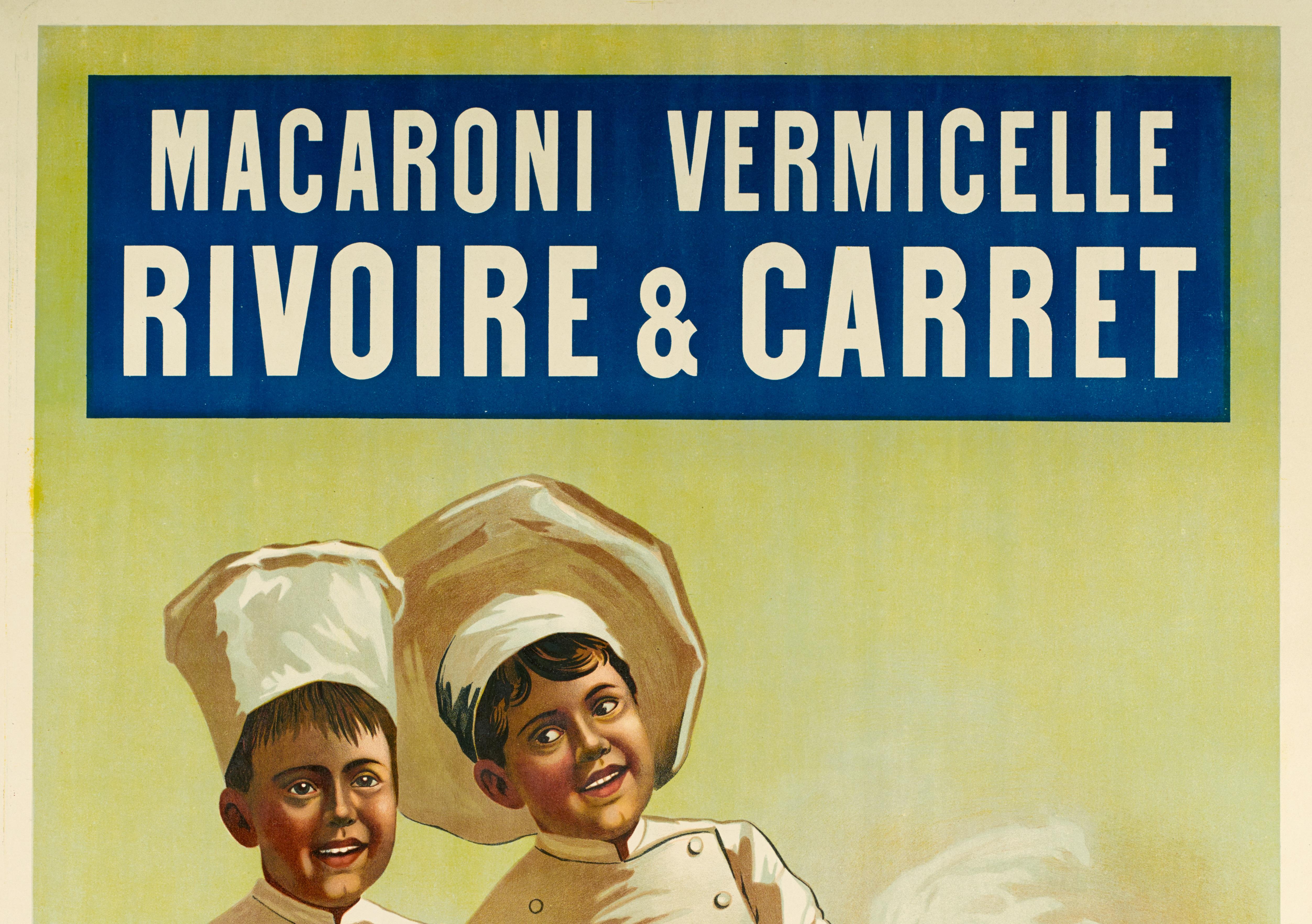 Original Art Nouveau Poster, Macaroni Vermicelle Rivoire et Carret, Pasta, 1900 In Good Condition For Sale In SAINT-OUEN-SUR-SEINE, FR