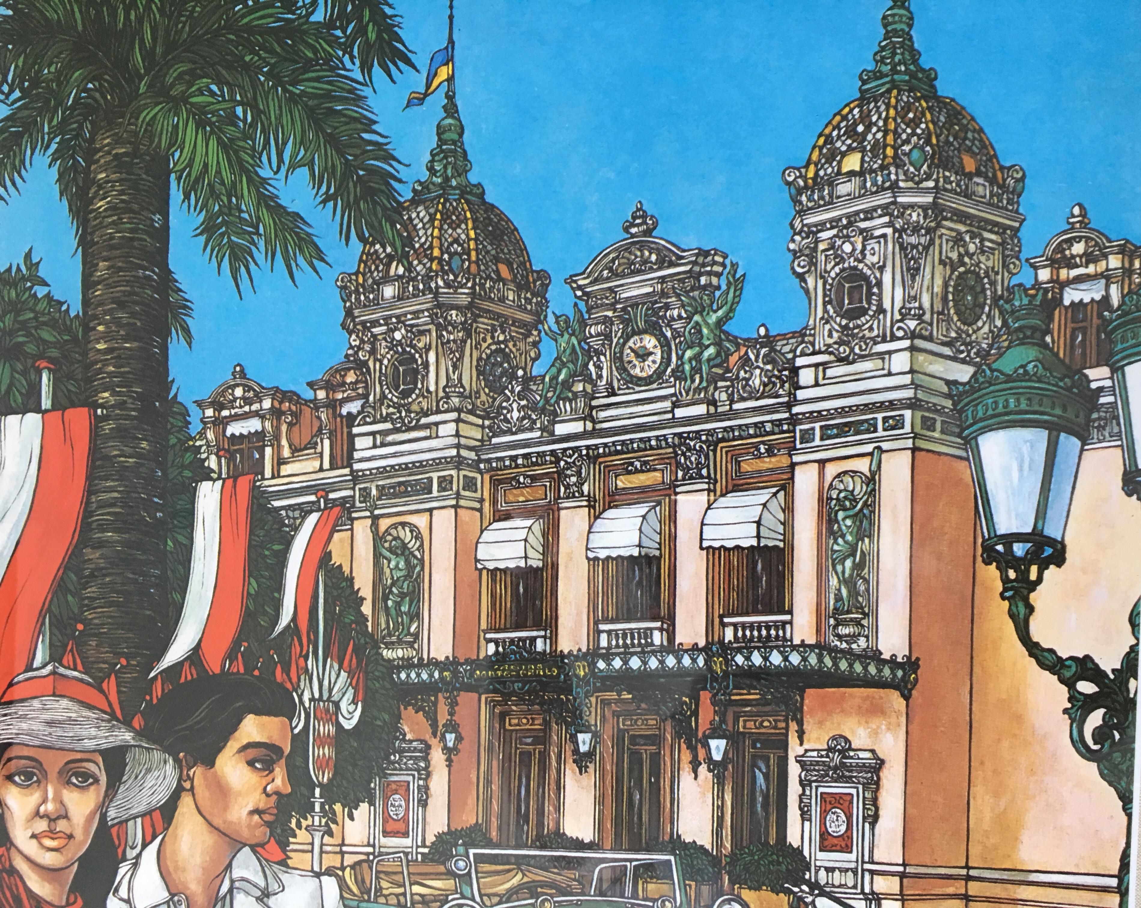 Original Art Poster Monte Carlo, Signed Keith Ingermann 1