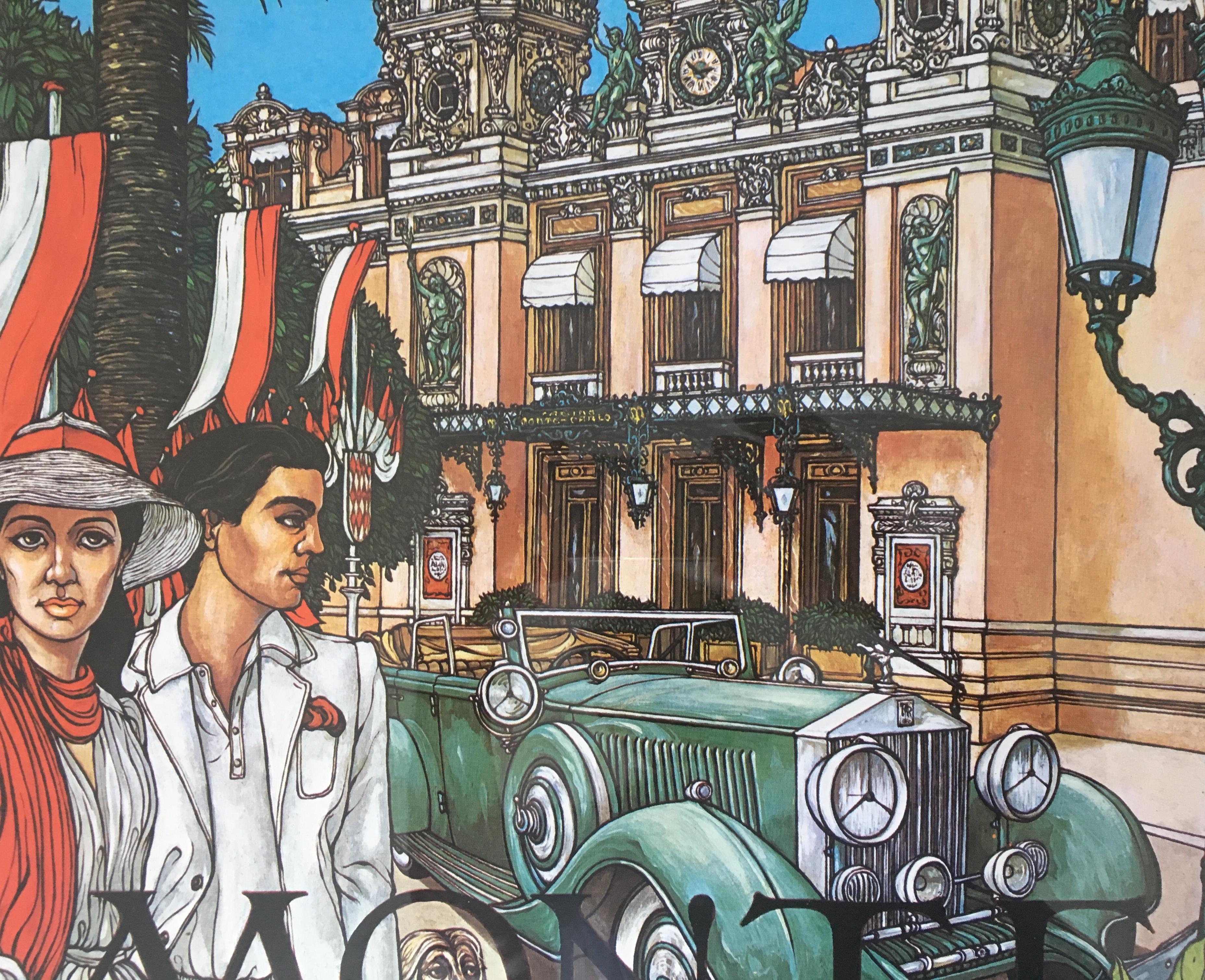 Original Art Poster Monte Carlo, Signed Keith Ingermann 2