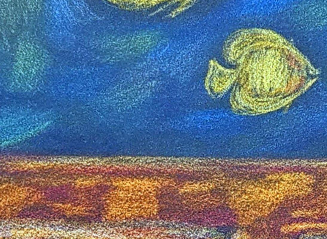VENDITA DI CHIUSURA - ARTE:Acquerello originale Camera da letto marina con pesci, firmato In condizioni buone in vendita a Warrenton, OR