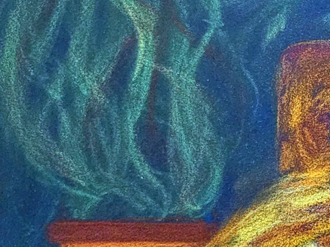 Altro VENDITA DI CHIUSURA - ARTE:Acquerello originale Camera da letto marina con pesci, firmato in vendita