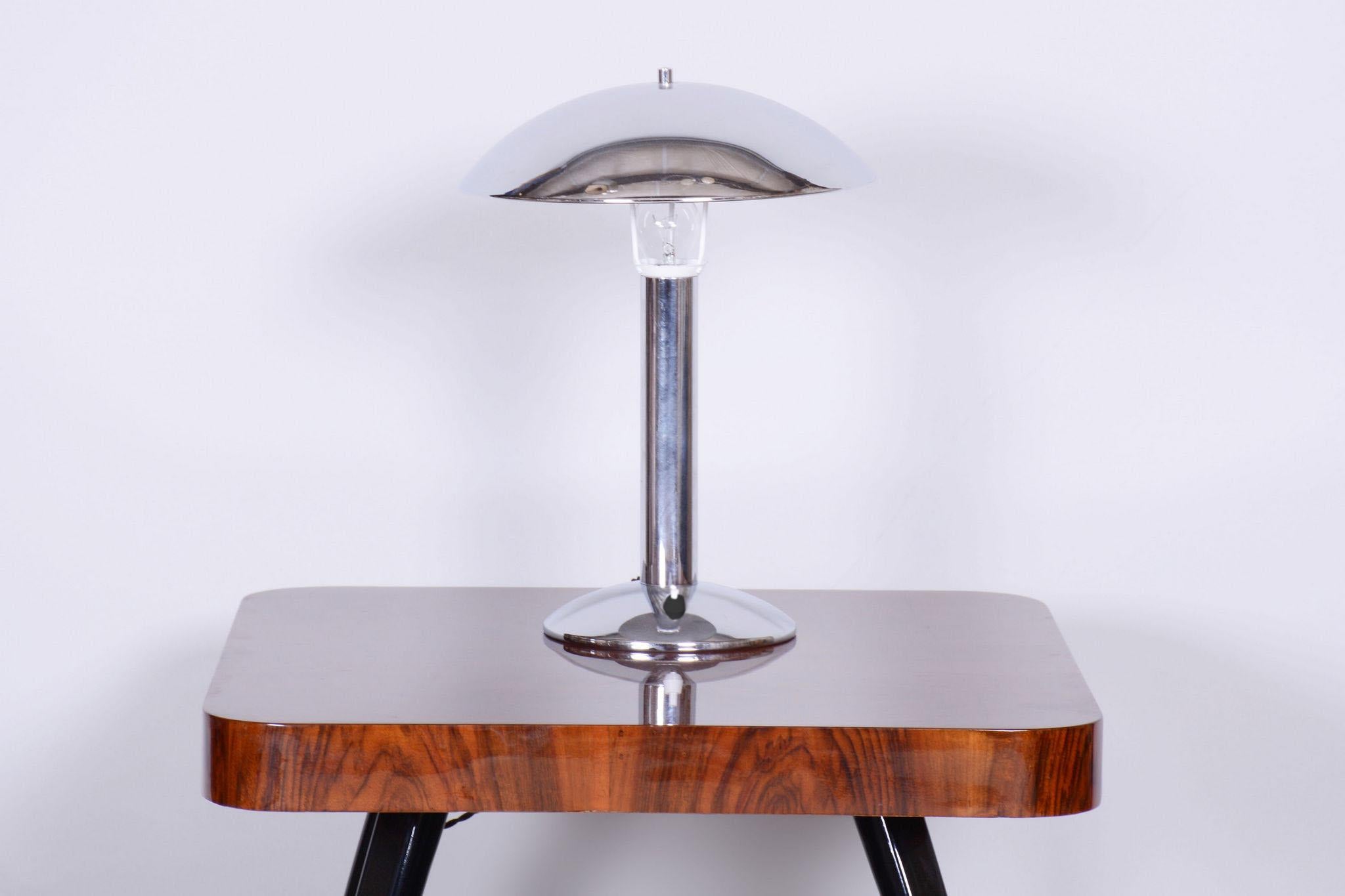 Art Deco Original ArtDeco Table Lamp, Chrome, Functional Electrification, Czechia, 1930s For Sale