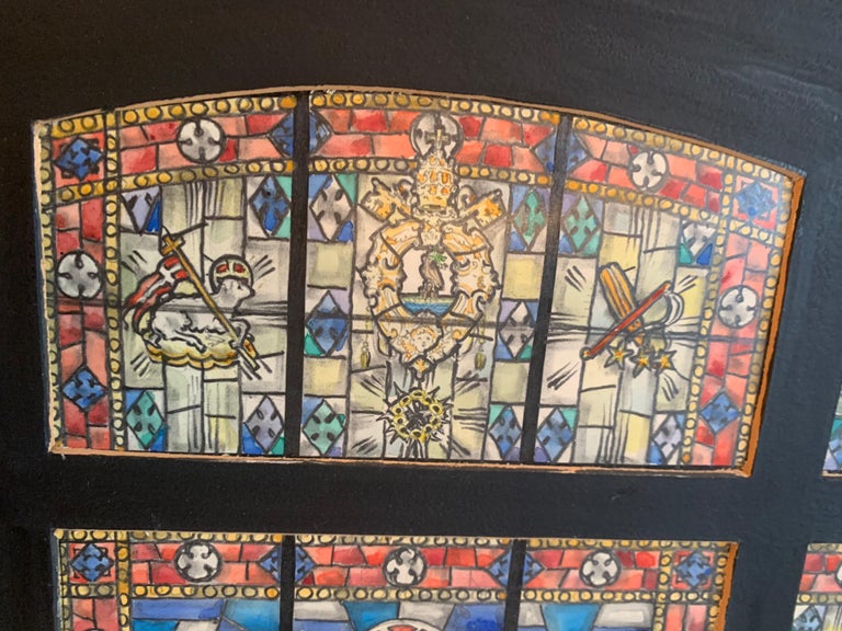 Original Artist Rendering Water Color Qouache Design Of A Stained Glass Window At 1stdibs Original Artist Rendering Water Color Qouache Design Of A Stained Glass Window At 1stdibs