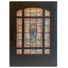 Original Artist Rendering Water Color Qouache Design of a Stained Glass Window